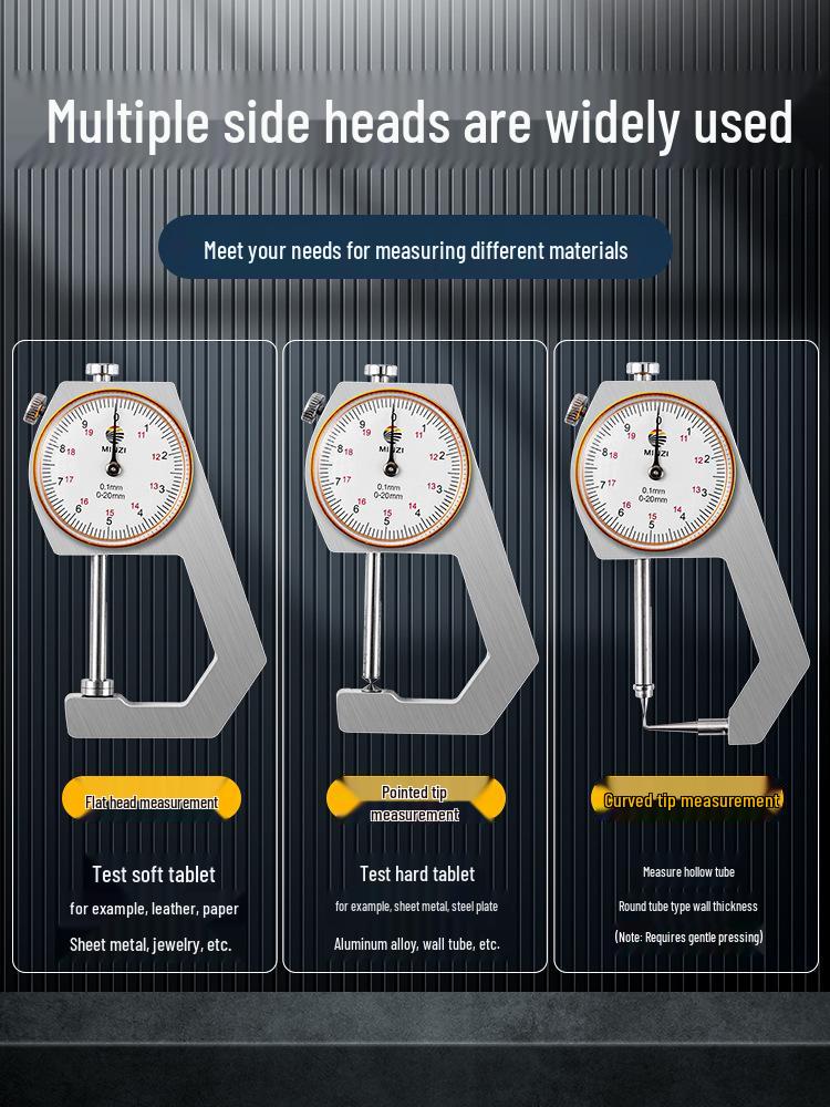 High Precision Digital Micrometer: Steel Pipe & Flat/Bent Pointed Head Thickness Gauge