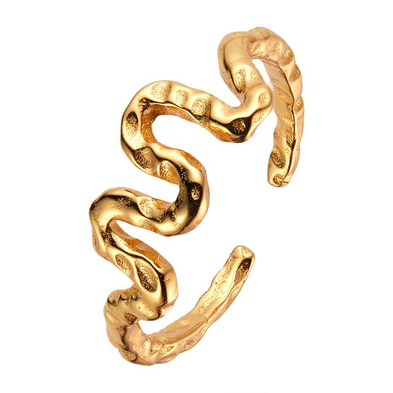 Wind Style Original Design Niche Abstract Art S925 Sterling Silver Ring Women'S Fashion Sweet Does Not Fade
