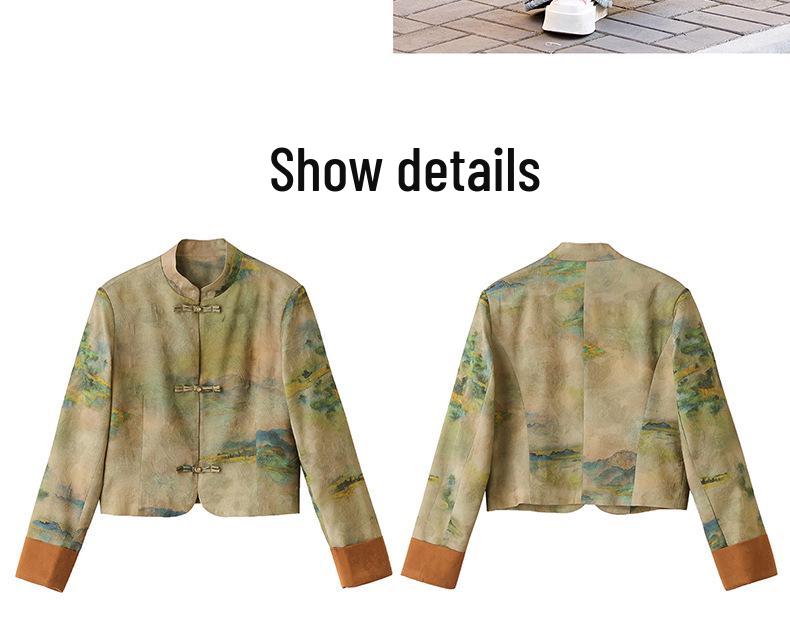 Frühling 2025 Damen vielseitige Jacke im chinesischen Stil mit Froschverschluss und Stehkragen, ZQ2506