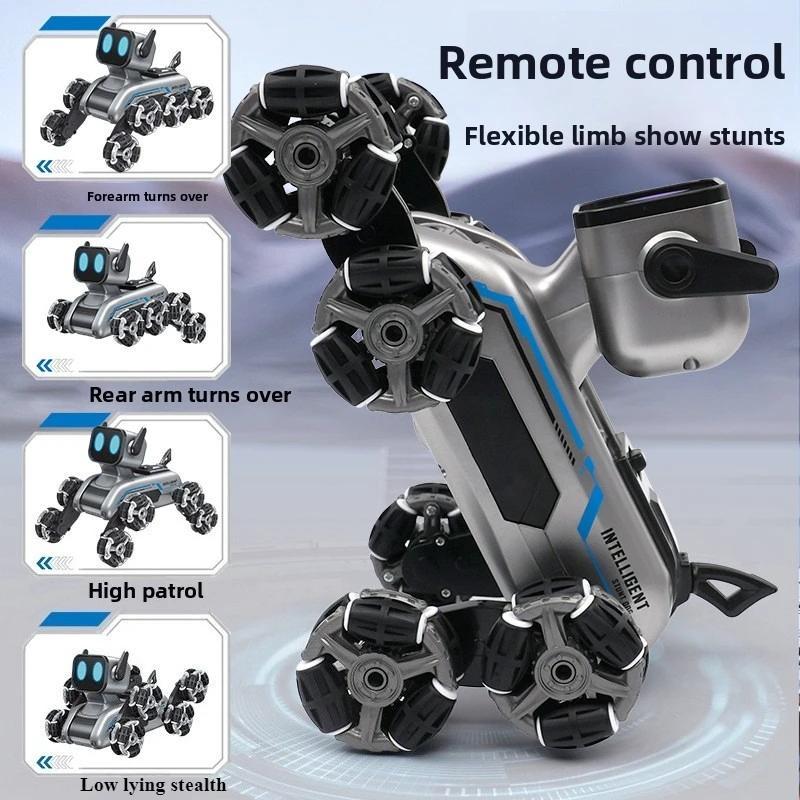 Smart controller/watch remote control robot dog,eight wheel stunt transformation,built-in music,all-round driving,Christmas gift