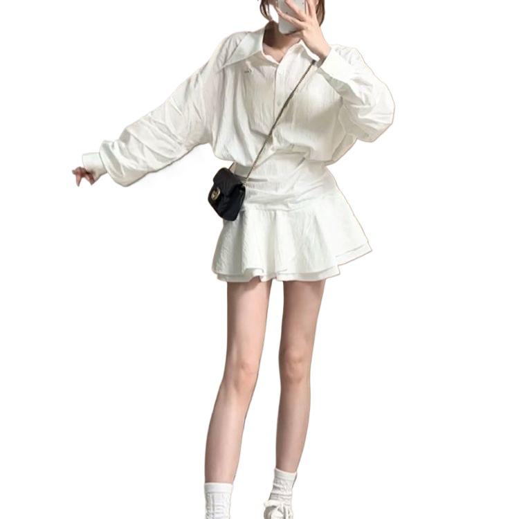 Women's White Shirt Dress - Autumn 2025 Korean Style Outfit