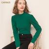 Autumn and Winter New Women's Half-high Neck Simple Bottoming Shirt Slim Warm Top Long-sleeved Sanding T-shirt Women