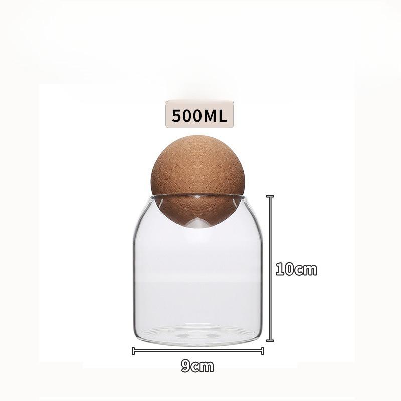 Four Size Sealed Jar Glass Cork Stopper Coffee Beans Dried Fruit Storage Box Kitchen Food Multigrain Storage Jar Cork Tea Jar LI
