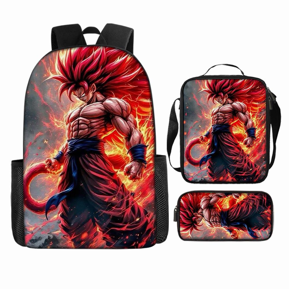 Dragonball Cartoon Printed Backpack Three-Piece Children S School Bag Elementary School Backpack Three piece set