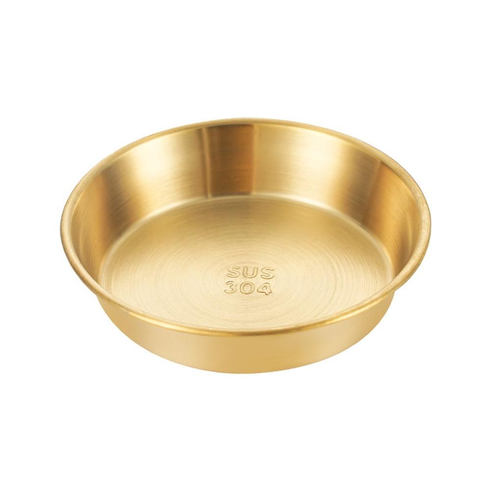304 Stainless Steel Asian Sauce Dishes Gold Dip Bowls Seasoning Serving Tray Spice Plates For Pickled Vegetables Fries Tableware