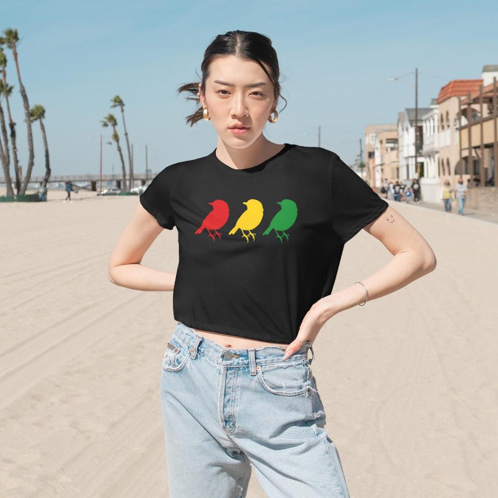 Three Little Birds Women's Flowy Cropped Tee