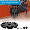 Microphone Stand Mount Mics Holder with Antislip Foam Base and 8 Slot Construction  for Studio Stage