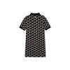 MLB New York Yankees Logo Print Sports Interwoven Letter Mid-Waist A-Line Casual Polo Dress Women dresses Black 3FOPM0233-50BKS