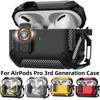 For AirPods Pro 3 Camo Green Case Cover with Lock for Men Military Rugged Full Body Shockproof Protective Case for AirPods Pro 3