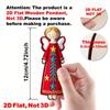 16pcs Colorful 11.94 Cm Artificial Wood Flat 2D Angel Decorations, Christmas Tree Toppers, Gift Tags, Party & Home Decorations