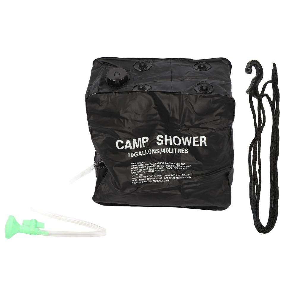 40L/10 Gallons Solar Camping Shower Bag Removable Solar Heated Water Bag  Traveling