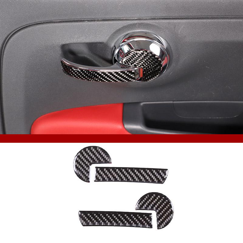 For Fiat 500 2011- Soft Real Carbon Fiber Car Interior Center Control Decorative Sticker Car Modification Accessories 15
