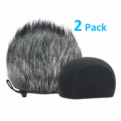 YOUSHARES H6 Windscreen Muff & Foam for Zoom H6 Portable Handheld Recorder, Indoor/Outdoor Microphone Windscreen (2-Pack)
