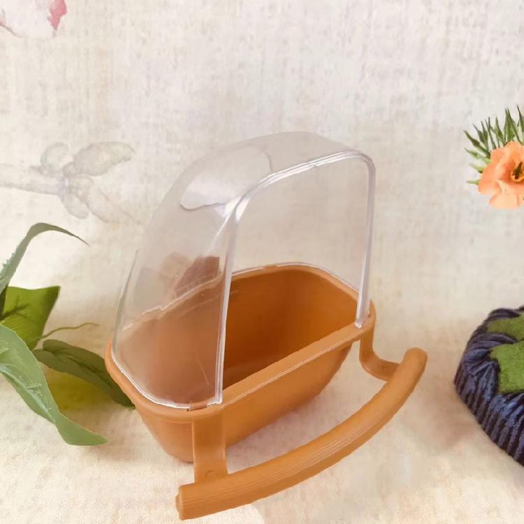 Bird Feeder for Cage with Perch Food Dispenser No Mess Plastic Food Container