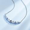 925 Silver Fashion Jewelry Women 45cm Blue White Zircon  Necklaces