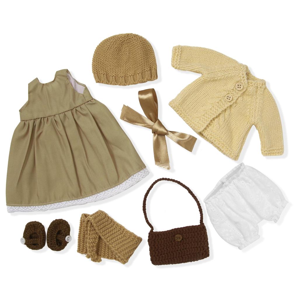 BlissfulPixie Handmade Waldorf Doll Clothes 30cm Clothing Set with Nice Box Girls Christmas Birthday Gift Dotty Clothing Accessories -