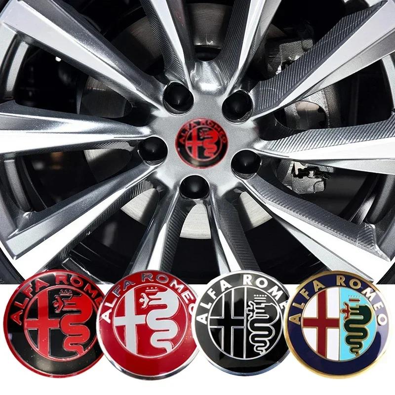 56mm Car Styling Tire Hubcap Sticker Wheel Rim Badge for Alfa Romeo Mito Giulia Giulietta 147 155 156 159 Stelvio 4C Accessories