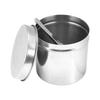 Bocal de Désinfection en Acier Inoxydable Réservoir Contenant de Stérilisation Boîte à Alcool avec Pince 10cm