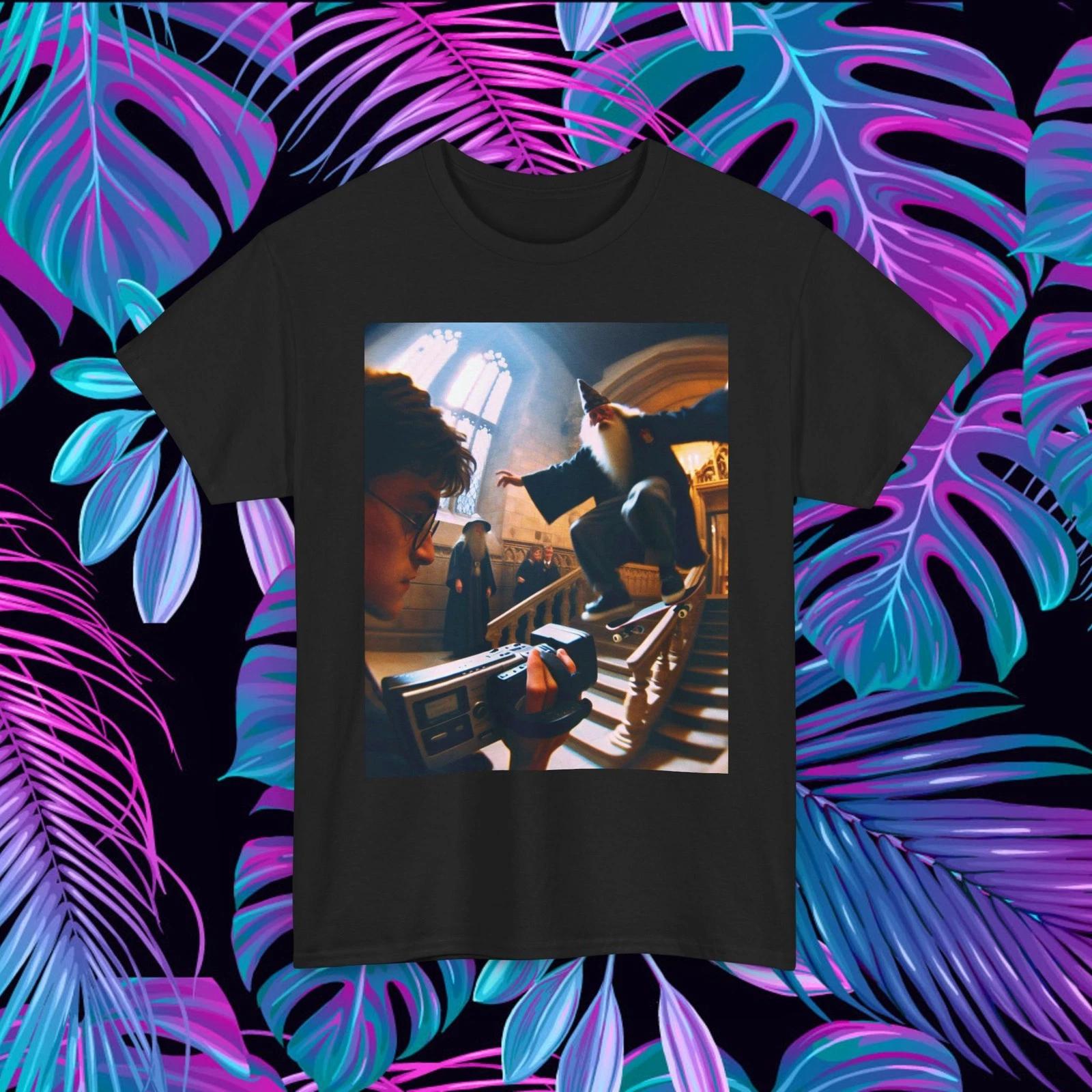 

Harry Potter Dumbledore Skateboard Funny Shirt Cotton Black female male M