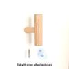 Retro Oak Wall-Mounted Wood Hook for Coats, Hats, Towels, Adhesive Clothes Hanger