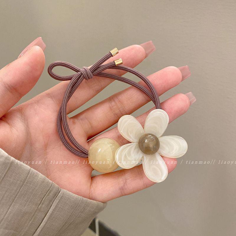 Charmantes Acryl-Blumen-Stirnband - Hochelastisches Haargummi für dickes Haar