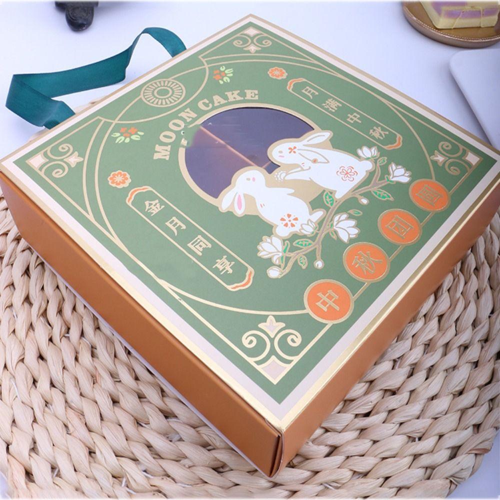 Handmade Dessert Gift Box Bronzing Process Mooncake Packaging Boxes Durable   Guest Party