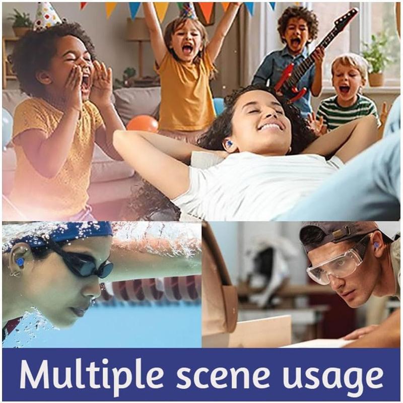 1Pair Inflatable Ear Plugs Reusable Noise-Reducing Earplugs For Sleep Swimming Travel Waterproof Silicone Sound Blocking Earplug