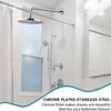 90-Degree Rotate Shower Arm Rain Shower Head Extension Arm with Flanges Adjustable Extension for Bathroom Standard