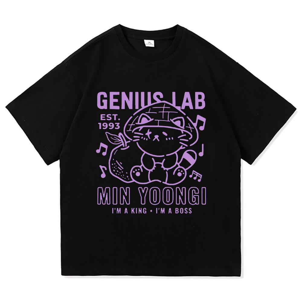 Die Erde ist flach Wusstest du das nicht Unisex T-Shirt Min Yoong Katze Harajuku Sommer Lässig Kurzärmelig Unisex Kleidung Oberteile