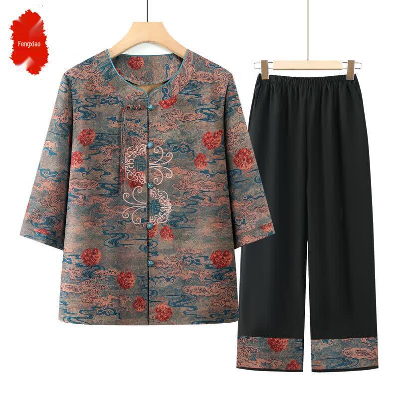 Elegant Women s Short-Sleeve Two-Piece Set