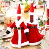 Kreatives Weihnachts-Weinflaschen-Set, goldenes Samtkleid, Weinflaschenhüllen, Ärmel, Weihnachtsmann, Schneemann, Weihnachten, Neujahr, Tischdekoration