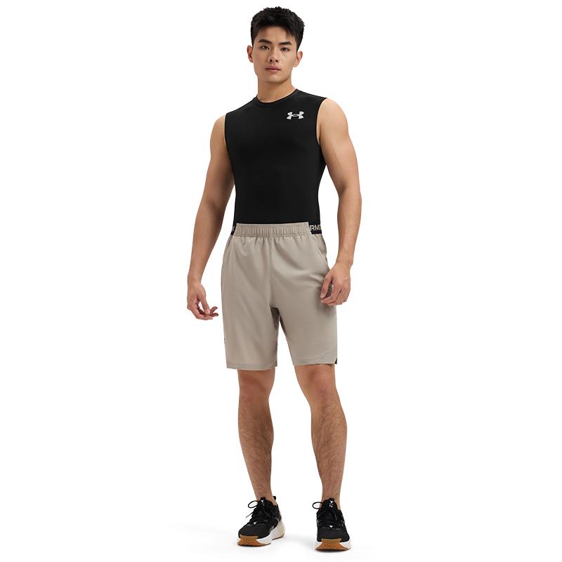 Under Armour UA Vanish Logo Breathable Quick-Dry Woven Casual Shorts Men shorts Khaki 1370382-203