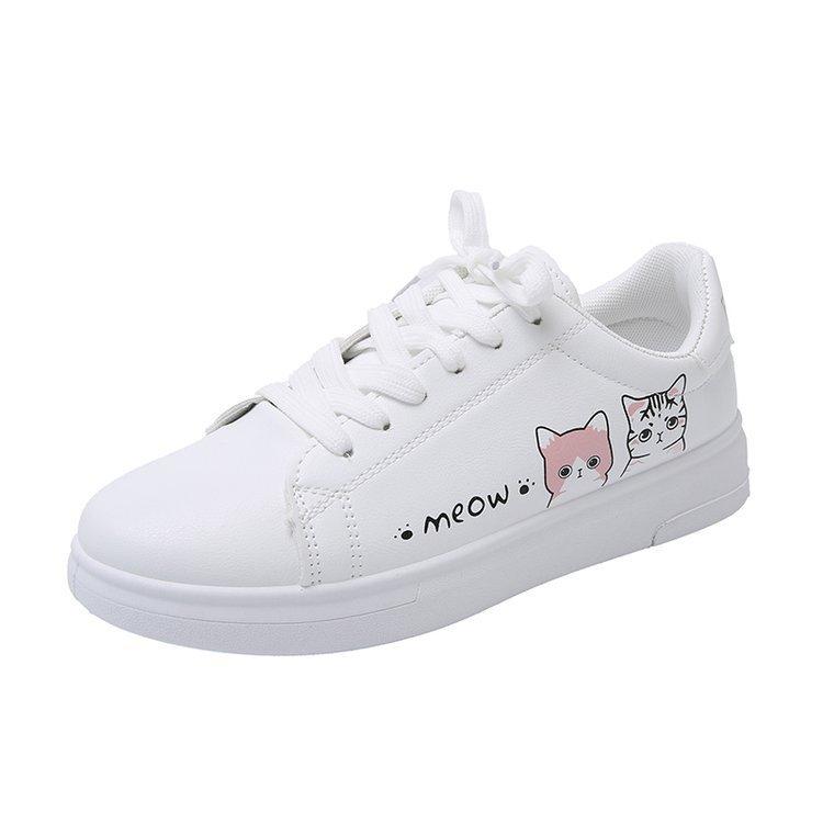 Little White Shoes Women's 2025 Spring and Autumn New Fashion Flat Baseplate Shoes Student Breathable Women's Shoes Internet Celebrity Single Shoes C