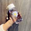 Small Daisy Frosted Plastic Water Cup BPA Free Creative Japanese-style Transparent Cup Portable Rope Handy Bottle for Travel Tea