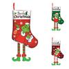 Christmas  Stockings Green Creative Printing Gift Bag Fireplace Pendant Decoration