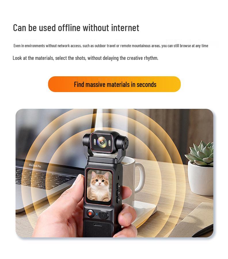 4K HD Portable Sports Camera with 4G, Handheld Screen & Rotating Lens – Ideal for Outdoor Recording