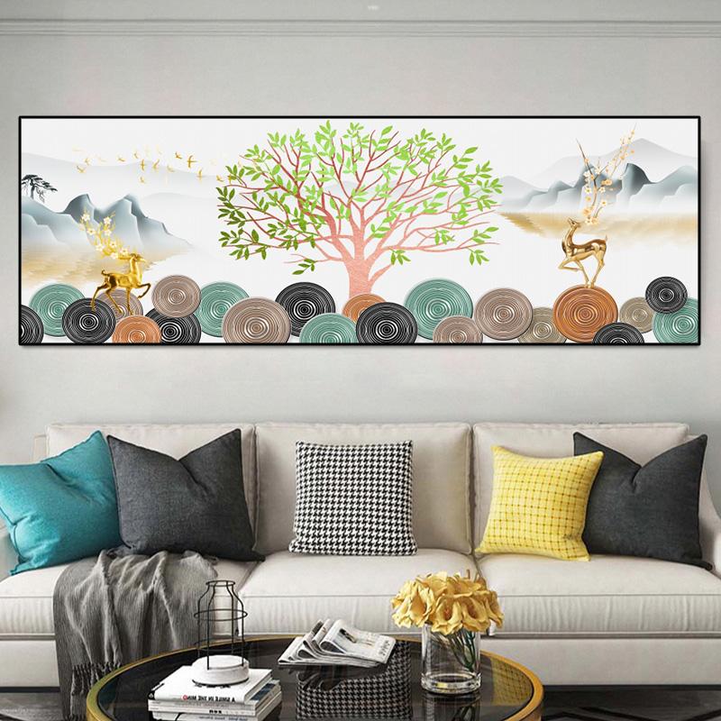 

Абстрактный пейзаж акварель дерево золотой лось холст картины постеры и принты настенное искусство гостиная домашний декор без рамки без рамки