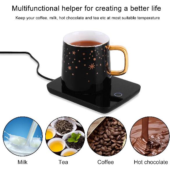 Misby Mug Warmer, Coffee Cup Warmer with Auto Shut Off, Gravity-Induction Coffee Warmer for Desk Use, Coffee Mug Warmer for Coffee Lovers Gift Keep
