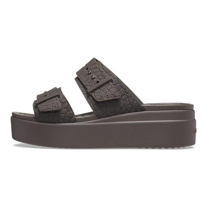 Crocs Brooklyn Low Heel Sports Sandals Women Dark Coffee 208667-206