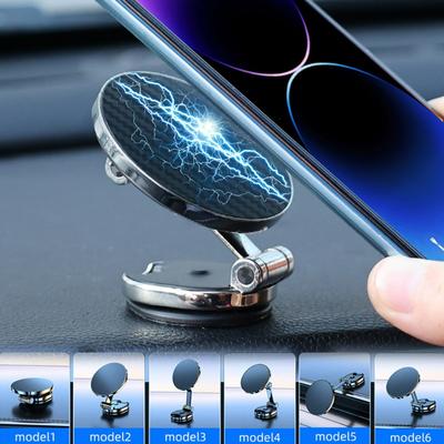 Magnetischer Saug-Telefonhalter fürs Auto, Smartphone, GPS-Navigation, Multi-Angle-Rotation, klappbarer Telefonständer aus Legierung für Samsung Xiaomi