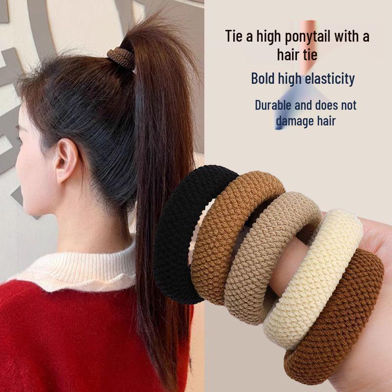 Elegant & Durable High-Elasticity Women's Hair Ties – Thick, Strong Ponytail Hair Accessories