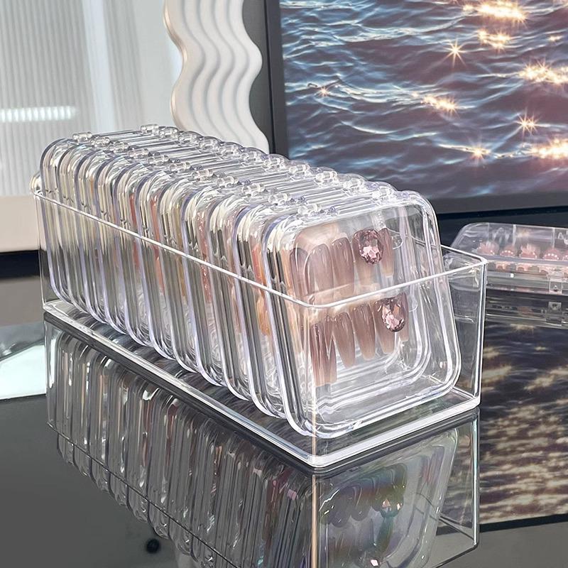 Acrylic Transparent Dust-Proof Rectangular Nail Storage Box