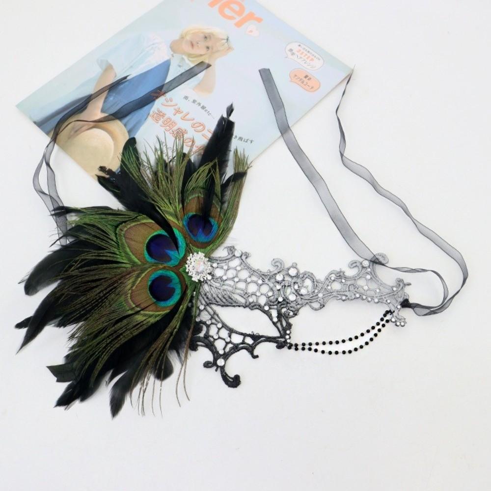 Feathers Design Half-Face Lace Mask Seductive Style Cosplay Feather Mask Fancy Prom Masquerade Masquerade Mask Costume Party