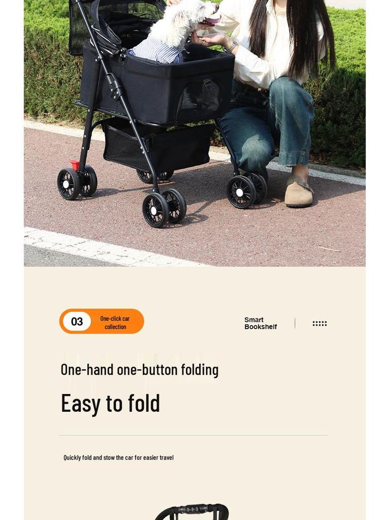 Customized Foldable Pet Stroller for Small & Medium Dogs and Cats
