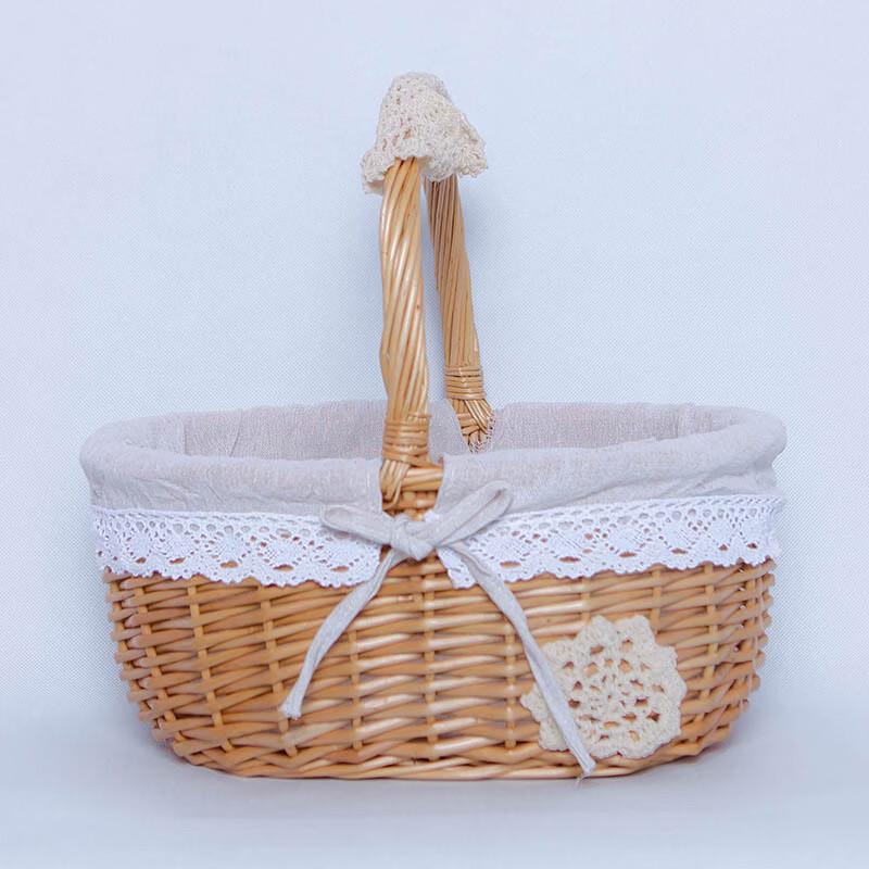 Hand-Woven Wicker Picnic Basket