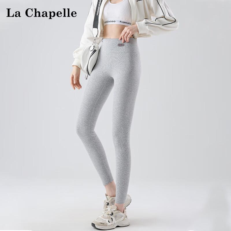 La Chapelle Women's Ribbed High-Waist Cotton Leggings