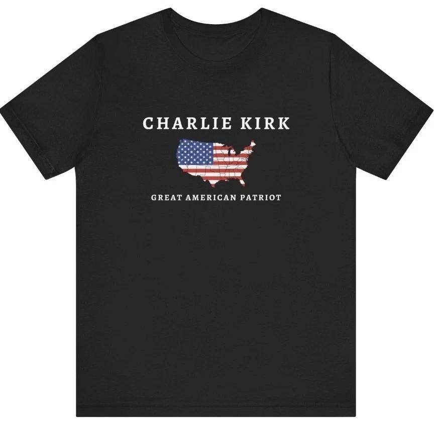 Charlie Kirk T-shirt American Hero Patriot Free Speech Advocate XL