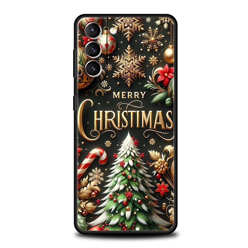 Merry Christmas Phone Case Cover for Samsung Galaxy S25 S24 S23 S22 S20 S21 FE Ultra S10 S10E Plus 5G Soft TPU Capas Fundas Bags