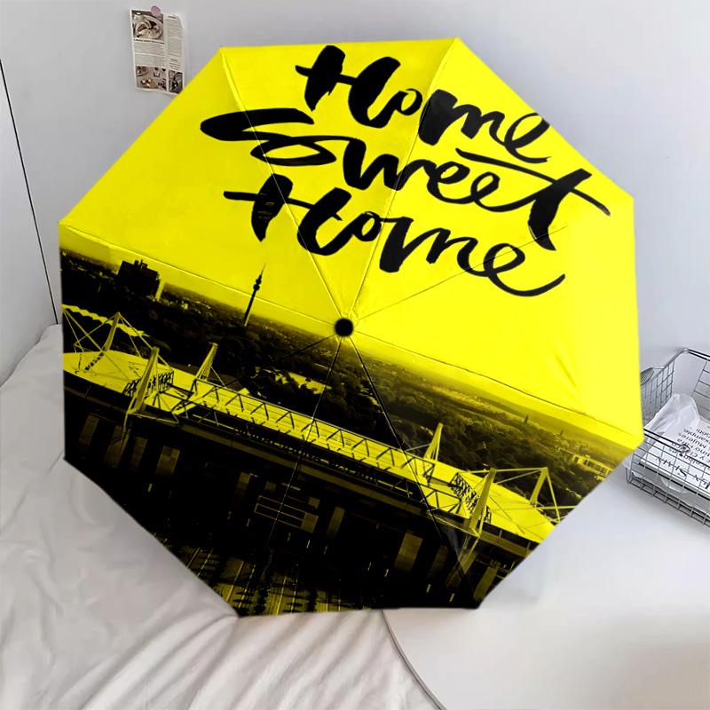 1 PC Automatic Folding Umbrella - Bvb Pattern Portable Foldable Design With 8 Ribs Christmas Birthday Gifts
