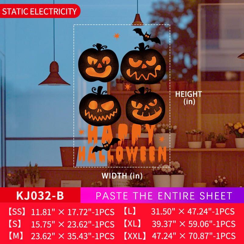 Halloween Horror Sticker Bloody Pumpkin Pendant Static Cling Window Decal Spider Web Decor Home Party